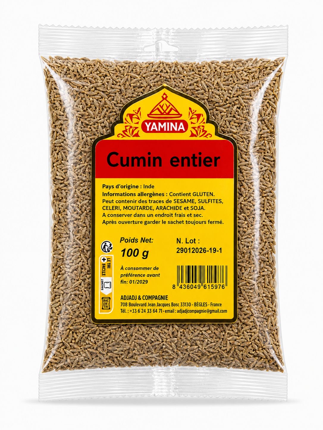 CUMIN ENTIER 100G X20