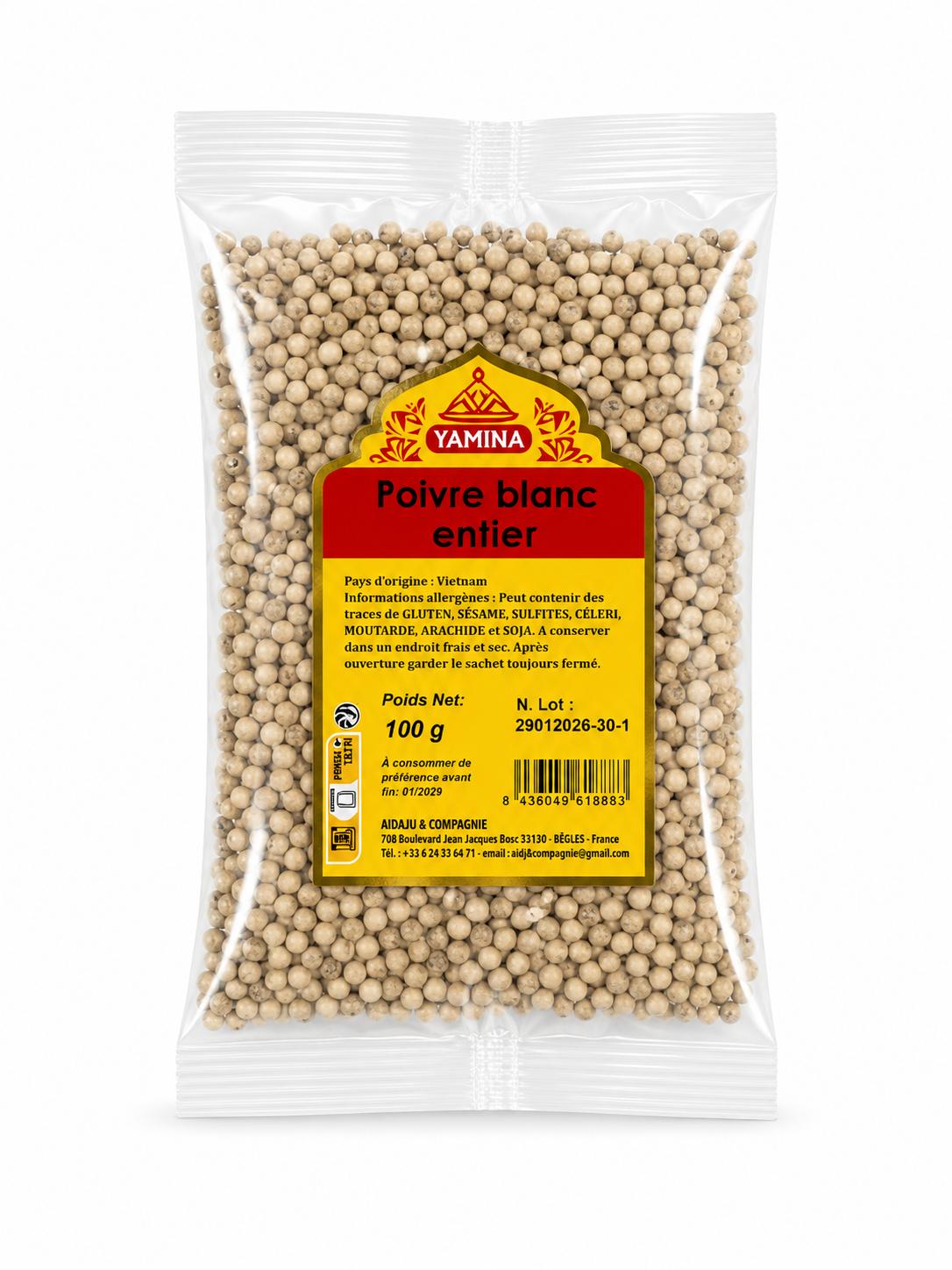 POIVRE BLANC ENTIER 100G X20