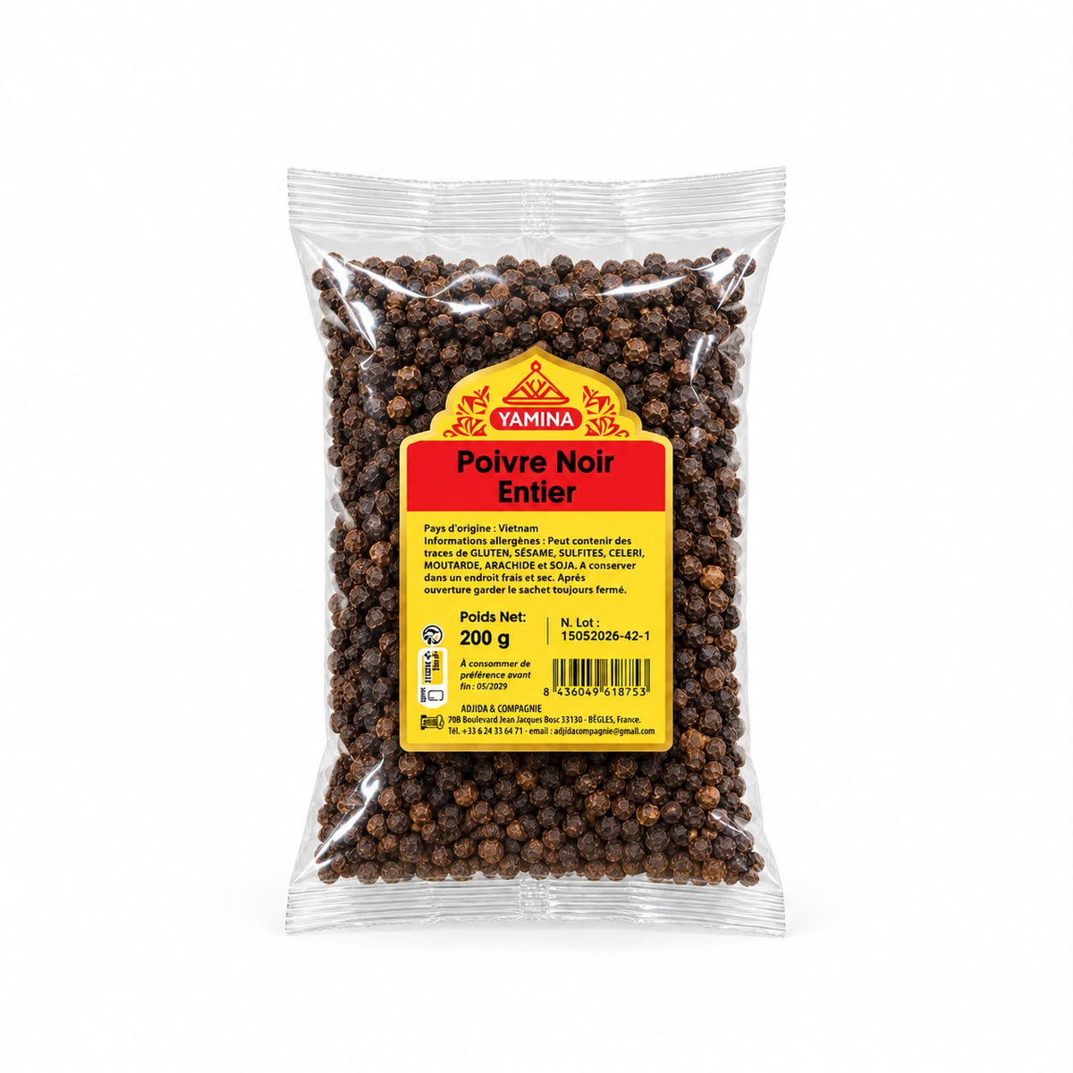 POIVRE NOIR ENTIER 200G X12