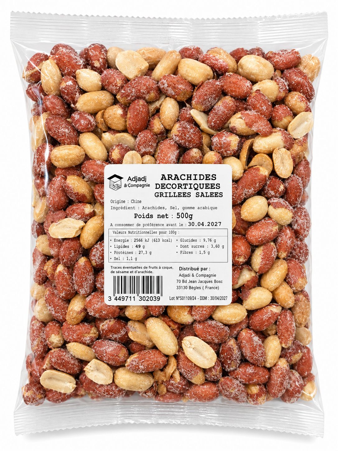 ARACHIDE GRILLÉ SALÉE 500G X20