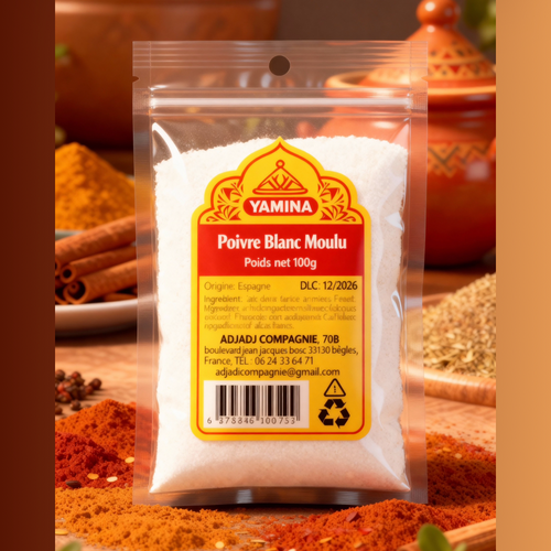 POIVRE BLANC MOULU 100G X20