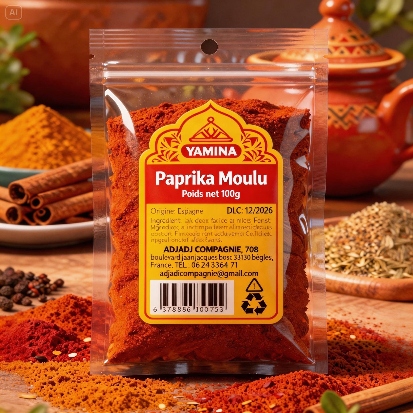 PAPRIKA MOULU 100G X20