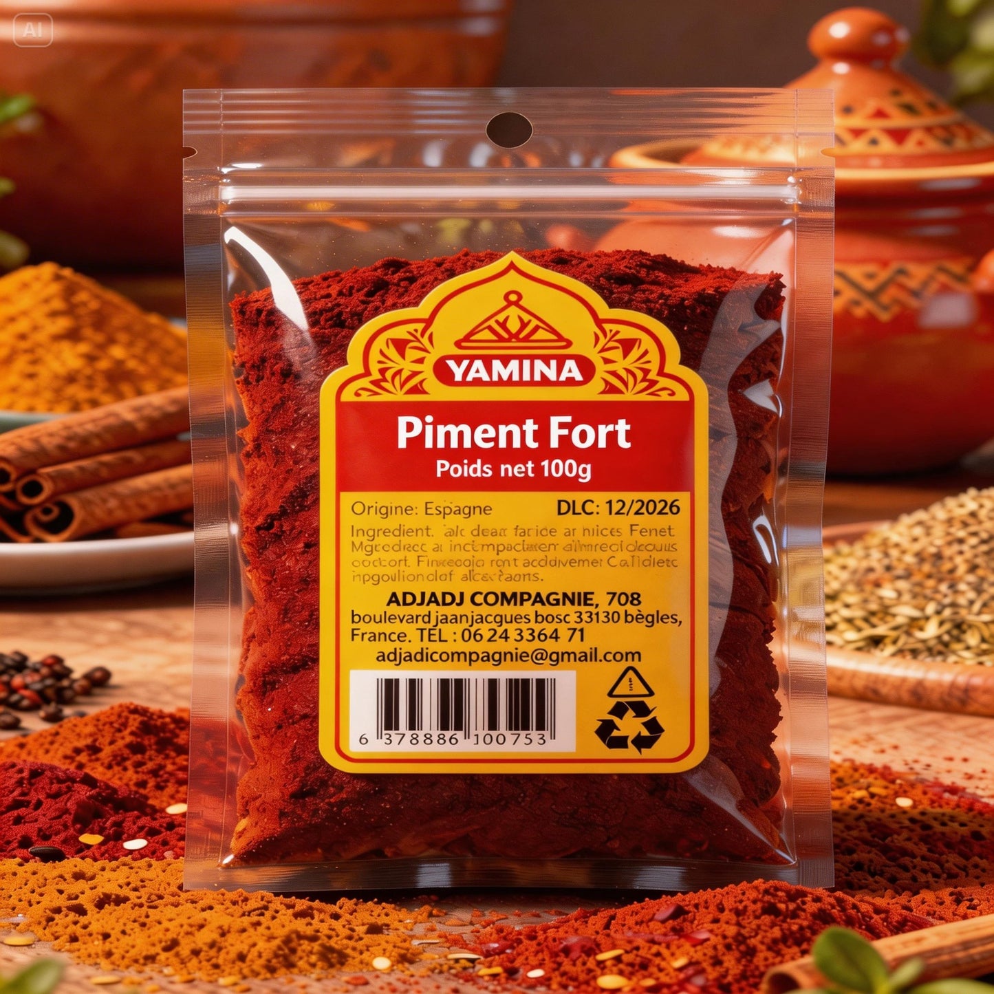 PIMENT FORT MOULU 100G X20