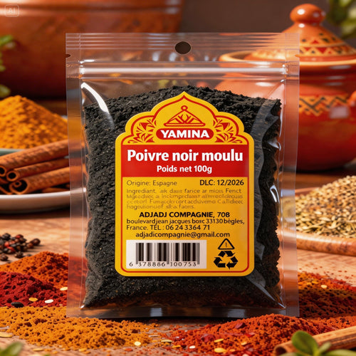 POIVRE NOIR MOULU 100G X20