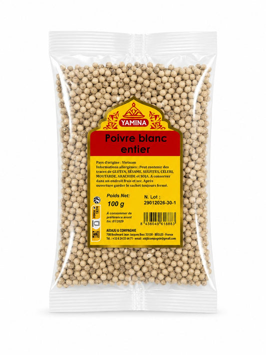 POIVRE BLANC ENTIER 100G X20