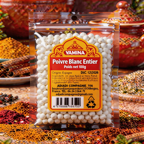 POIVRE BLANC ENTIER 100G X20