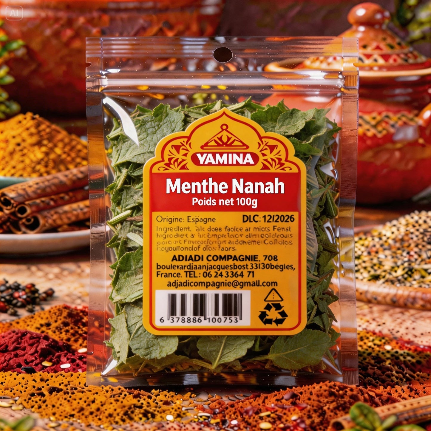 MENTHE NANAH SÉCHÉE 40G X15